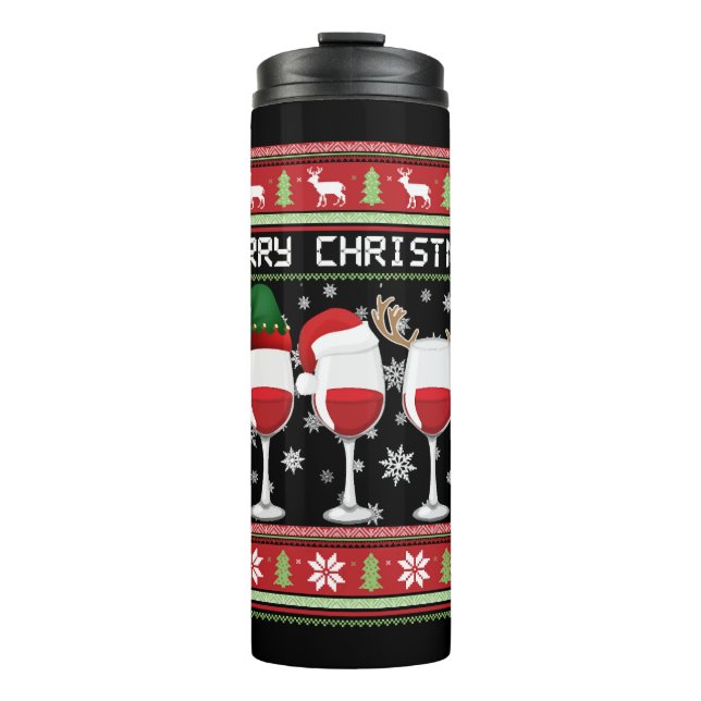 Christmas Wine  Thermal Tumbler (Front)