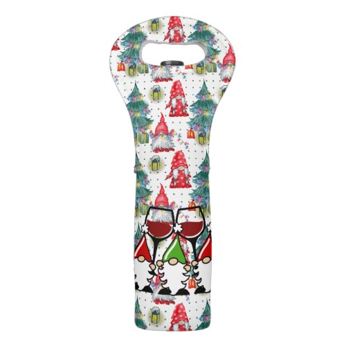 Christmas Wine With Gnomes Wine Tote