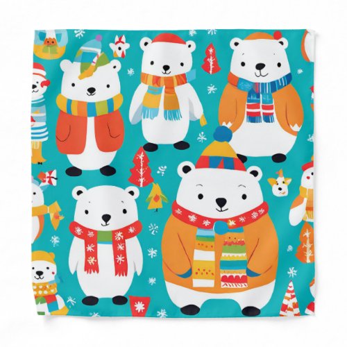 Christmas Winter Animal Party Pattern Bandana