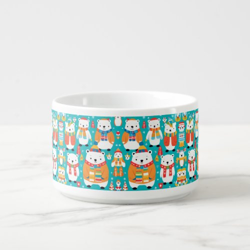 Christmas Winter Animal Party Pattern Bowl
