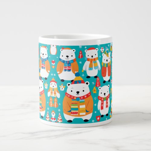 Christmas Winter Animal Party Pattern Giant Coffee Mug