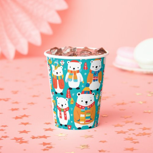 Christmas Winter Animal Party Pattern Paper Cups