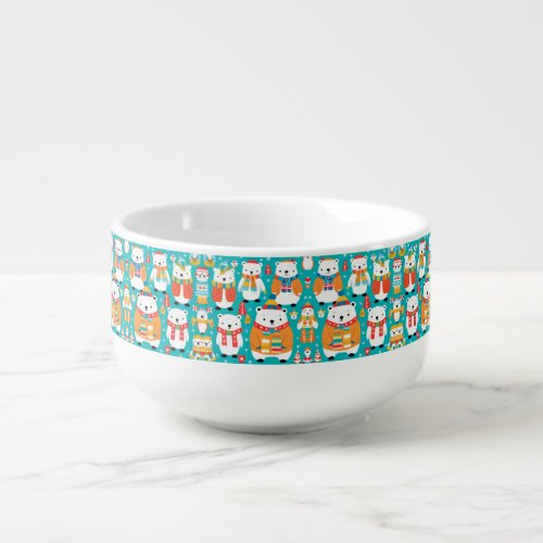 Christmas Winter Animal Party Pattern Soup Mug