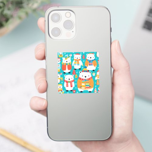 Christmas Winter Animal Party Pattern Sticker