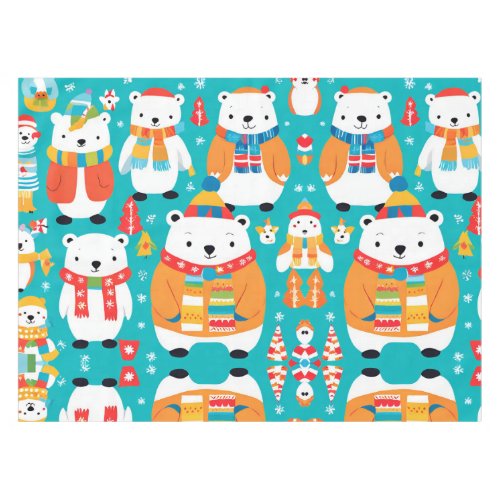 Christmas Winter Animal Party Pattern Tablecloth
