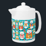 Christmas Winter Animal Party Pattern Teapot<br><div class="desc">This enchanting collection features a delightful array of winter animals adorned in festive accessories, creating a playful and heartwarming atmosphere. The joyful camaraderie of these charming creatures is captured in every detail of this pattern, making it the perfect choice for spreading holiday cheer on your favorite products. Embrace the magic...</div>