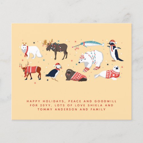 Christmas Winter Animals Personal Annual Letter