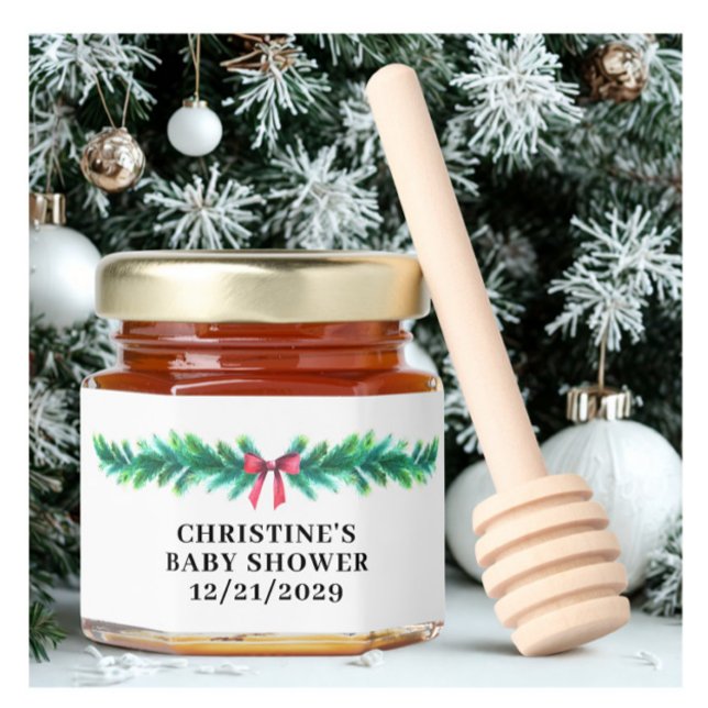 Christmas Winter Baby Shower  Honey Jar Favors (Creator Uploaded)