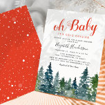 Christmas Winter Baby Shower Invitation<br><div class="desc">Winter baby shower invitations featuring watercolor christmas trees,  snowflakes and a personalized "oh baby,  it's cold outside" template.</div>