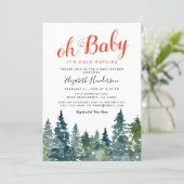 Christmas Winter Baby Shower Invitation (Standing Front)