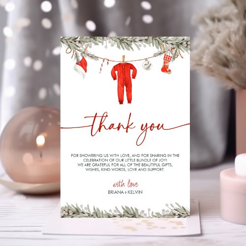 Christmas Winter Baby Shower Thank You Card