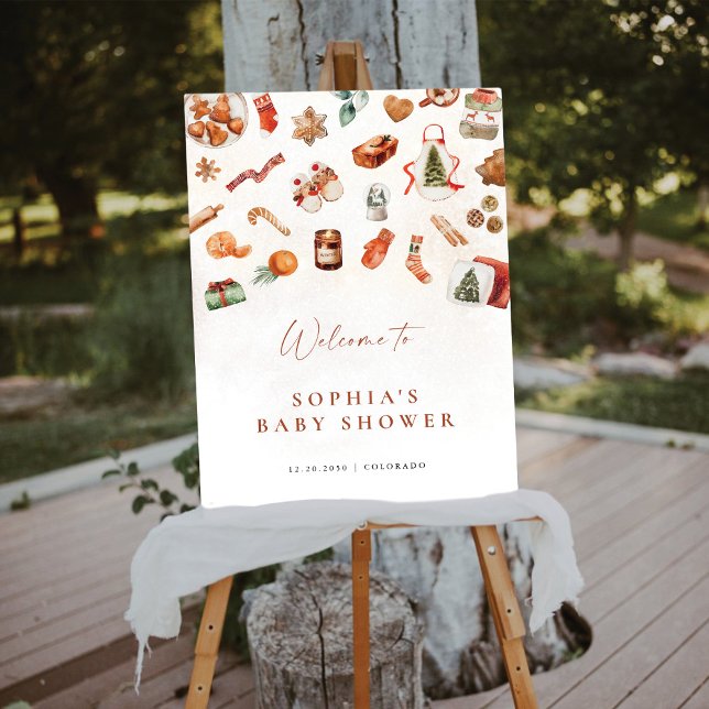Christmas Winter Baby Shower Welcome  Foam Board (Creator Uploaded)