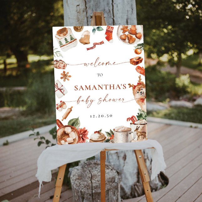 Christmas Winter Baby Shower Welcome  Foam Board (Creator Uploaded)