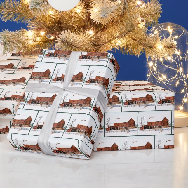 Christmas Winter Barn Wrapping Paper (Holidays)