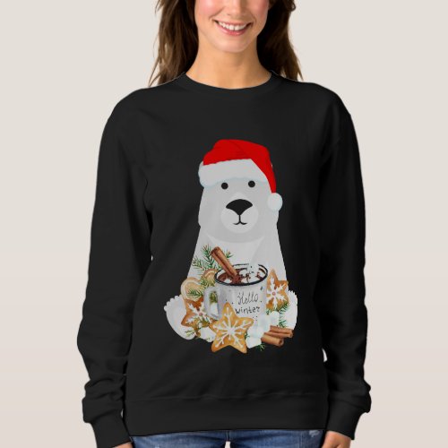 Christmas Winter Bear Hello Winter Sweatshirt