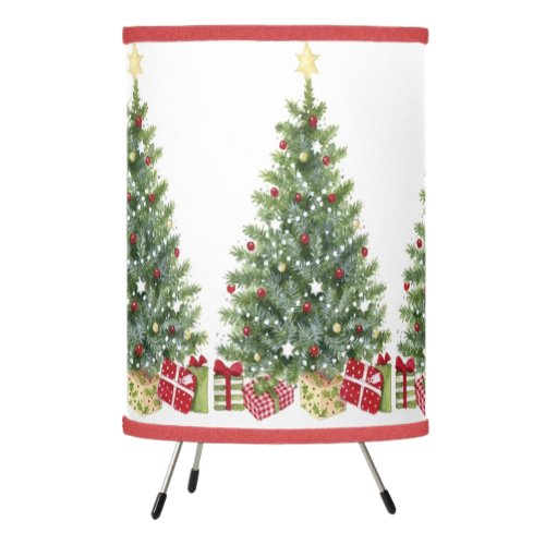 Christmas Winter Birch Trees Snowflakes Stars   Tripod Lamp