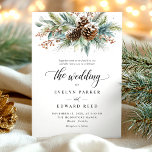 Christmas Winter Botanical Wedding Invitation<br><div class="desc">This Christmas Winter Botanical Wedding Invitation captures the cozy beauty of the season with its elegant watercolor design. Featuring pine branches, snow-dusted pinecones, and soft greenery, it creates a rustic yet sophisticated look that’s perfect for a Christmas or winter wedding. The clean, modern layout makes it easy to personalize with...</div>