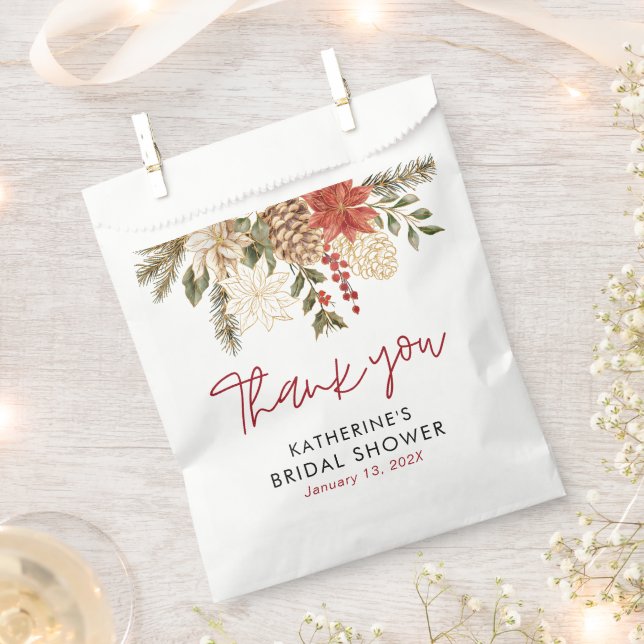 Christmas Winter Bridal Shower  Favor Bag (Clipped)