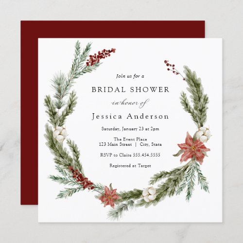 Christmas Winter Bridal Shower Invitation