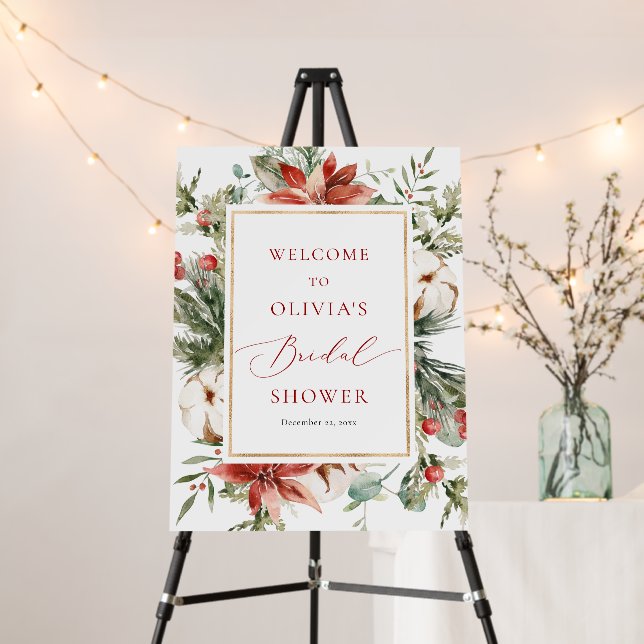 Christmas Winter Bridal Shower Welcome Foam Board (In Situ (Stand))