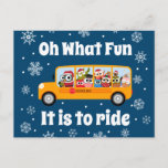 Christmas Winter Bus Driver Aide Thank You Holiday Postcard