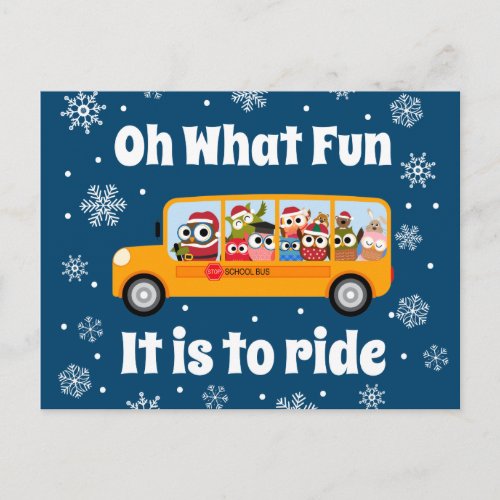 Christmas Winter Bus Driver Aide Thank You Holiday Postcard