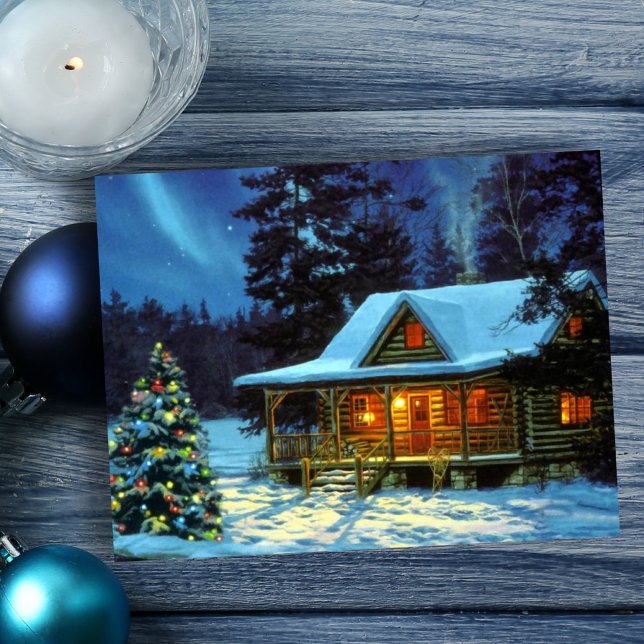 Christmas Winter Cabin Holiday Postcard (Creator Uploaded)