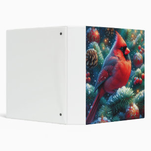 Christmas/winter Cardinal 3 Ring Binder