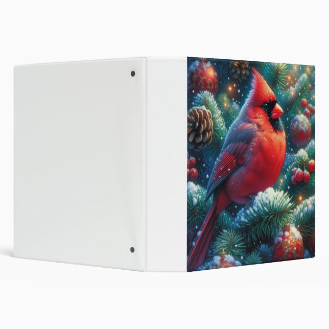 Christmas/winter Cardinal  3 Ring Binder (Background)