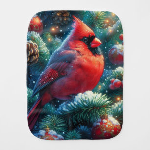 Christmas/winter Cardinal Baby Burp Cloth