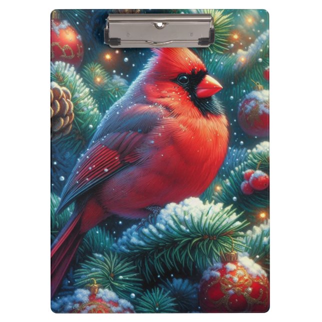 Christmas/winter Cardinal  Clipboard (Front)