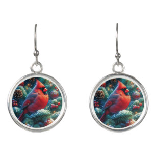 Christmas/winter Cardinal Earrings