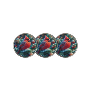 Christmas/winter Cardinal Golf Ball Marker