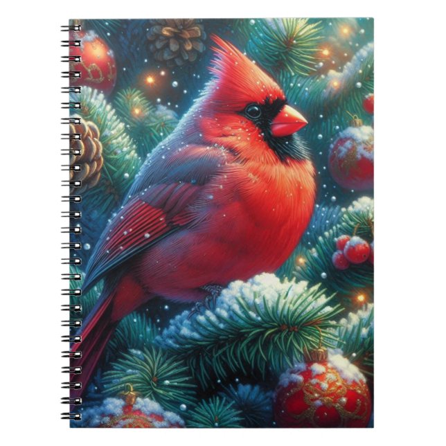 Christmas/winter Cardinal  Notebook (Front)
