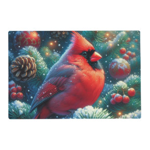 Christmas/winter Cardinal  Placemat
