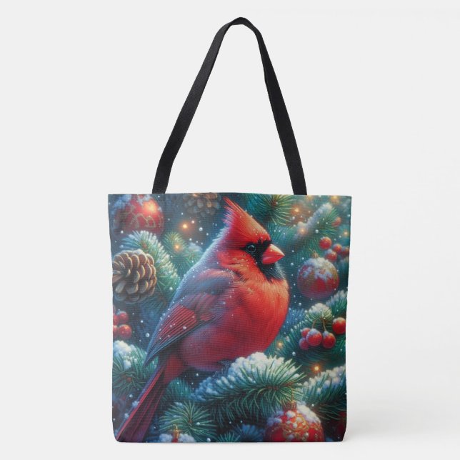 Christmas/winter Cardinal  Tote Bag (Front)