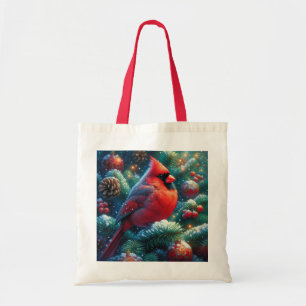 Christmas/winter Cardinal Tote Bag