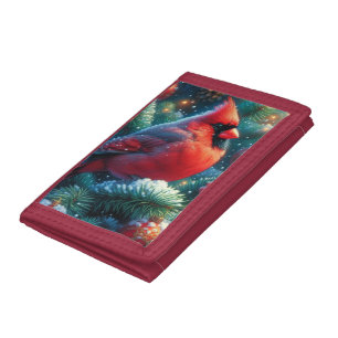 Christmas/winter Cardinal Tri-fold Wallet