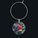 Christmas/winter Cardinal  Wine Charm<br><div class="desc">.</div>