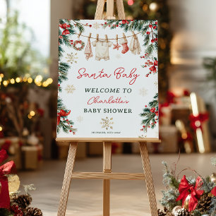 Christmas Winter Clothesline Santa Baby Shower Foam Board