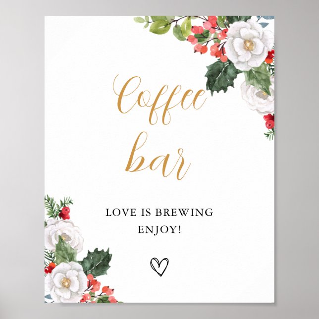 Christmas Winter Coffee Bar Table Sign (Front)