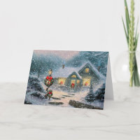 Christmas Winter Cottage Holiday Card