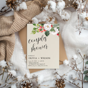 Christmas Winter Couples Shower Card