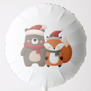 Christmas/Winter Cute Bear & Fox Balloon