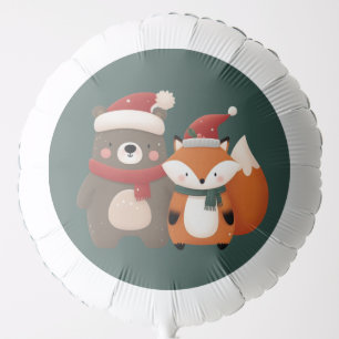 Christmas/Winter Cute Bear & Fox Balloon
