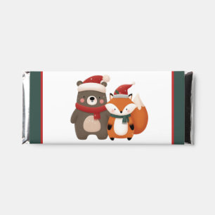 Christmas/Winter Cute Bear & Fox Hershey Bar Favors