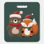 Christmas/Winter Cute Bear &amp; Fox Seat Cushion