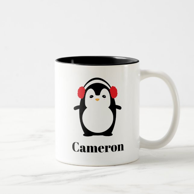 Christmas Winter Cute Penguin Mug personalized (Right)