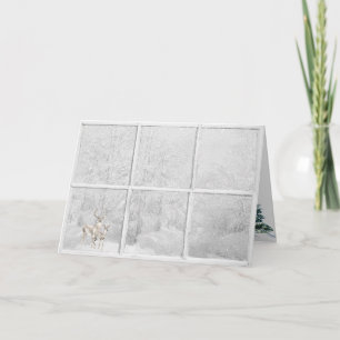 Christmas Winter Deer In Window Card
