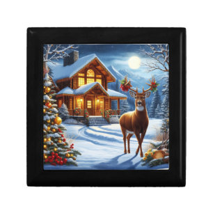 Christmas/Winter Deer Lodge Gift Box